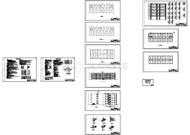 五层框架结构大学教学楼全套毕业设计图（计算书、任务书、建筑图、结构图、）-图一