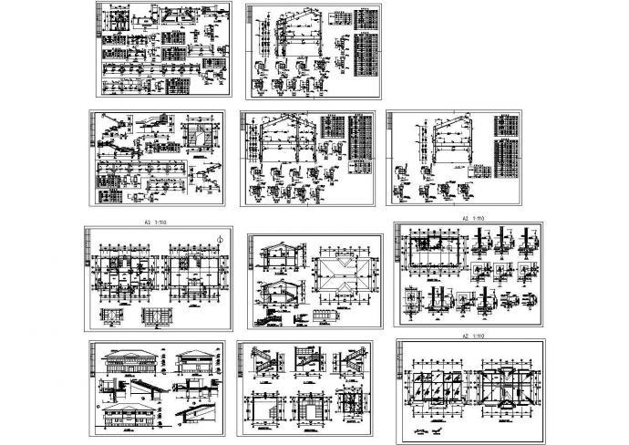 某二层砖混办公楼结构施工图（CAD，11张图纸）_图1