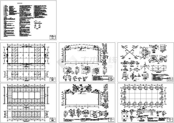 39.6x17.6m单层钢结构厂房结构施工图(含总说明)-图一