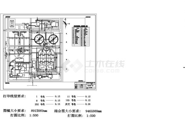 河南省洛阳市某污水处理厂平面设计图（被含一张图）-图一