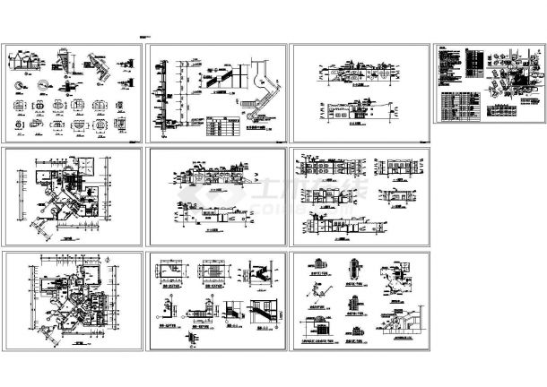 2层1294平米小区幼儿园设计建筑施工cad图纸，共十张-图一