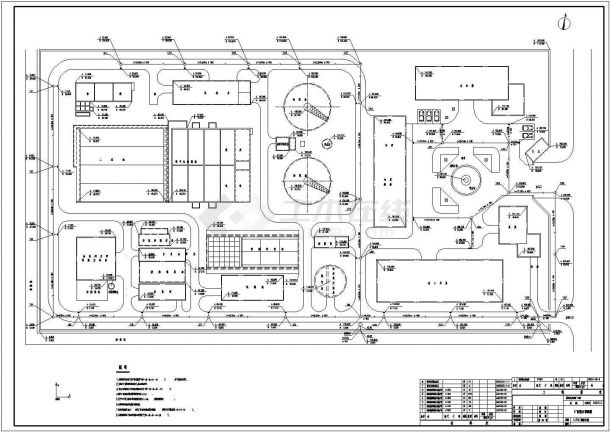 某污水处理厂厂区雨水管线布置图cad施工图设计-图一