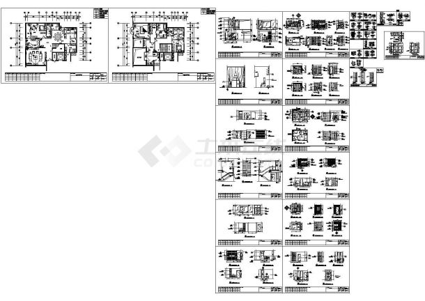 2层：长16米 宽12.6米 现代简洁风格住宅楼室内装施设计图【室内效果3张】-图一