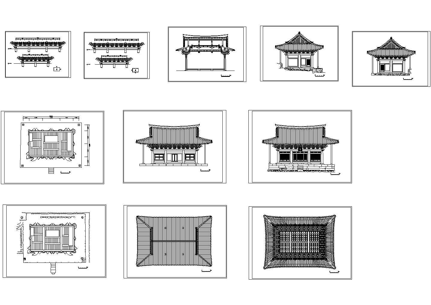 某150平方米木结构仿古建筑方案图