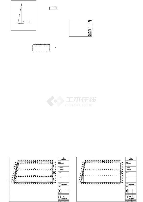 某石材公司单层轻钢结构厂房车间设计cad结构施工图纸（标注详细）-图一