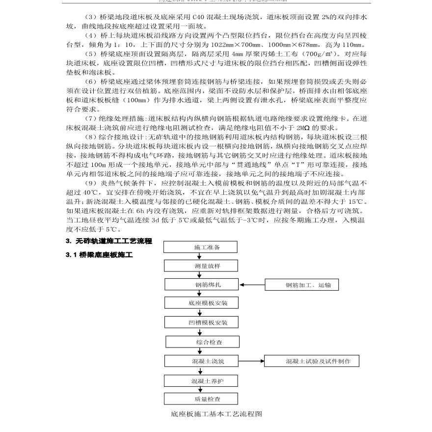 高速铁路CRTSⅠ型双块式无咋轨道施工工法-图二