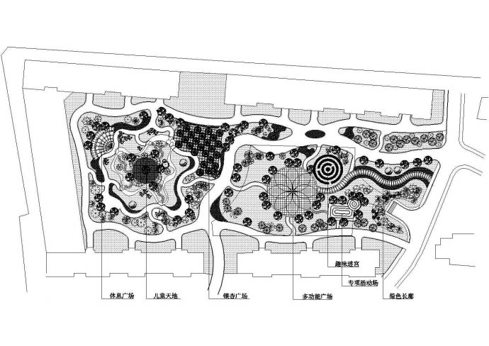 某小区中心花园设计方案_图1