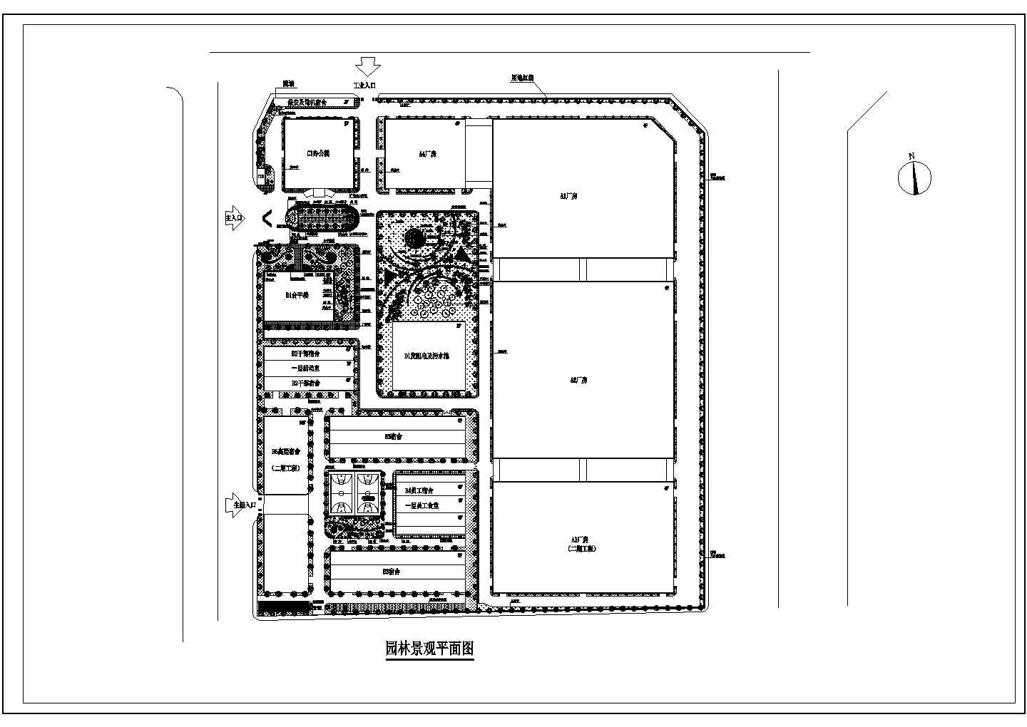 一开放特区工厂景观结构大样详图