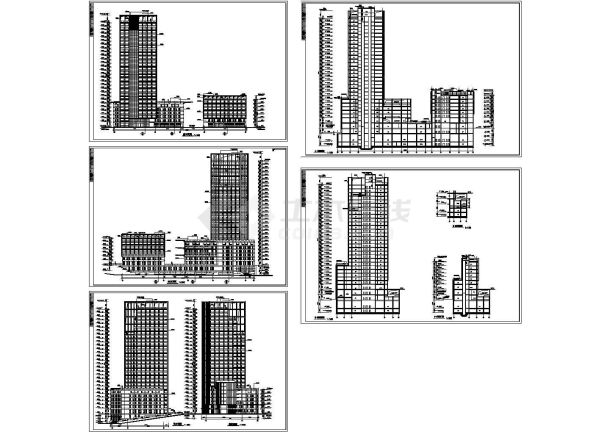 某高层办公楼全套建筑CAD图纸-图一