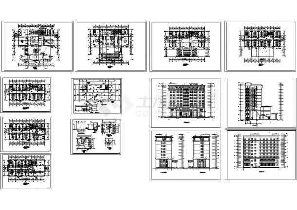10层宾馆建筑设计图（4张JPG外观效果图）-图一