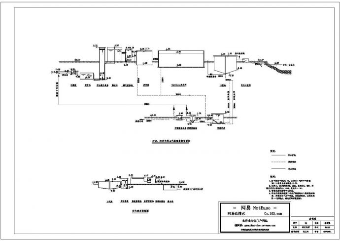 污水处理厂工艺高程图 cad施工图设计_图1
