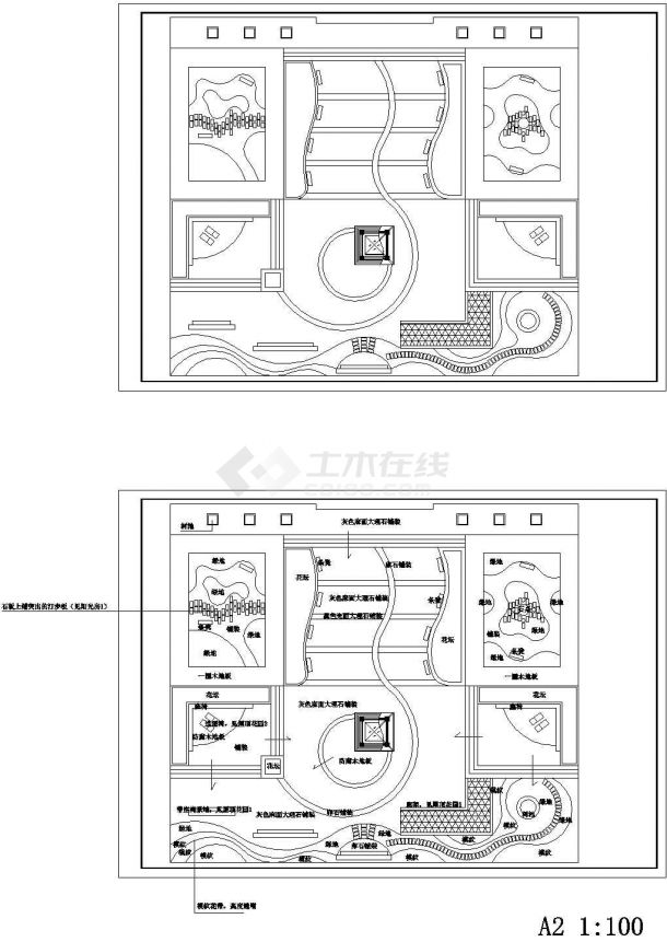 屋顶花园景观设计CAD平面布置参考图-图一