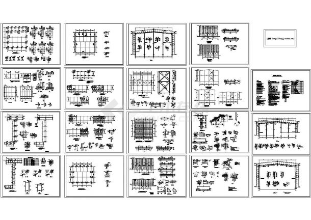 钢结构厂房结构设计CAD全套图纸-图一