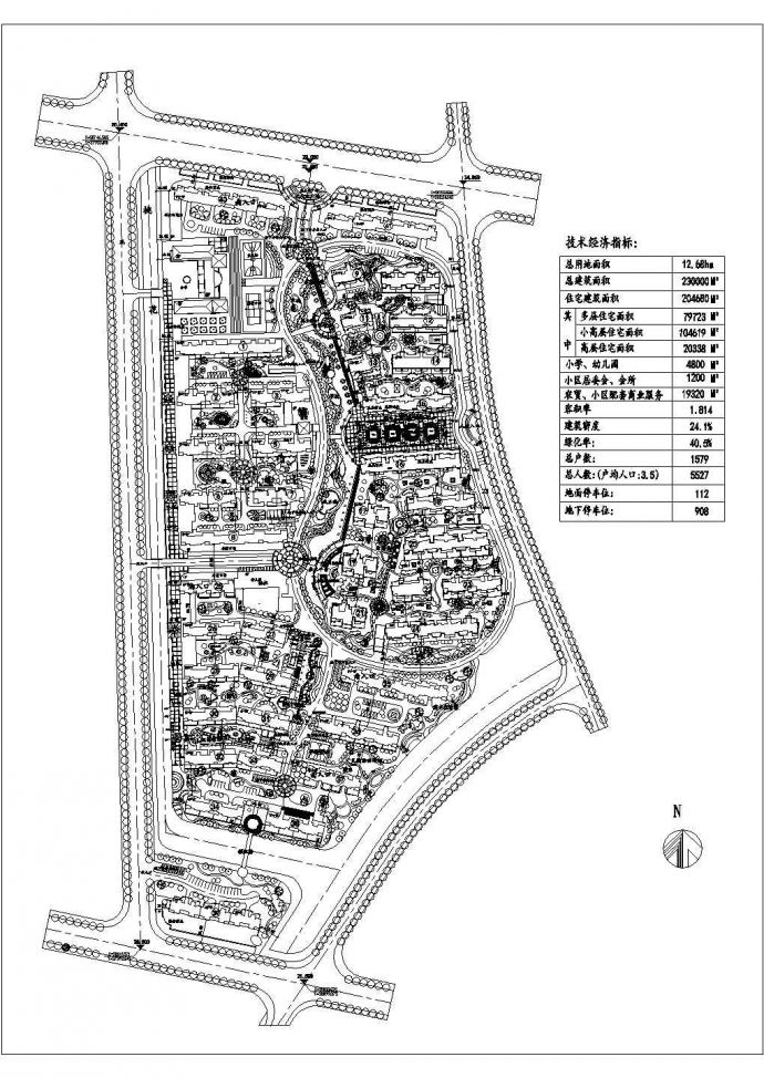某江苏省市中心高档小区设计详图_图1