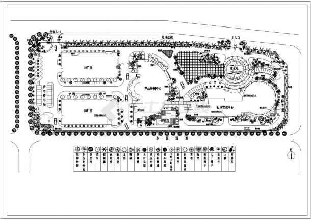 某厂区园林景观设计施工全套CAD参考图-图二