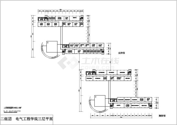 某大学西校区第二三组团CAD方案设计二组团-图一