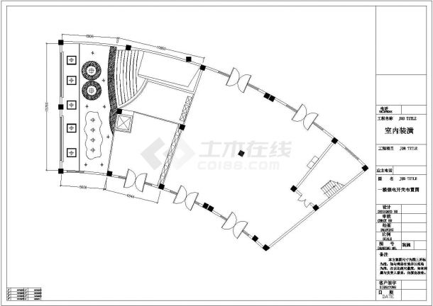 某松江咖啡馆装潢方案CAD设计构造图-图二