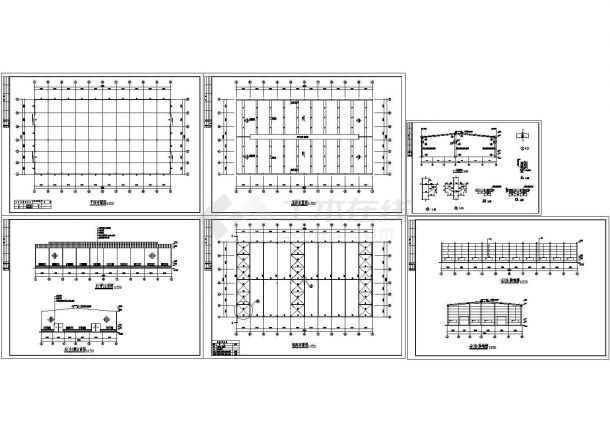24m跨钢结构厂房结构设计施工图纸（含设计说明）-图一