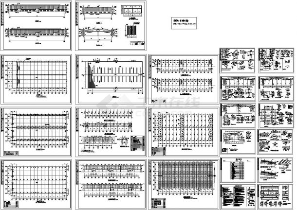 91x45m 单层轻钢结构厂房结构施工CAD全套图纸（含设计说明）-图一