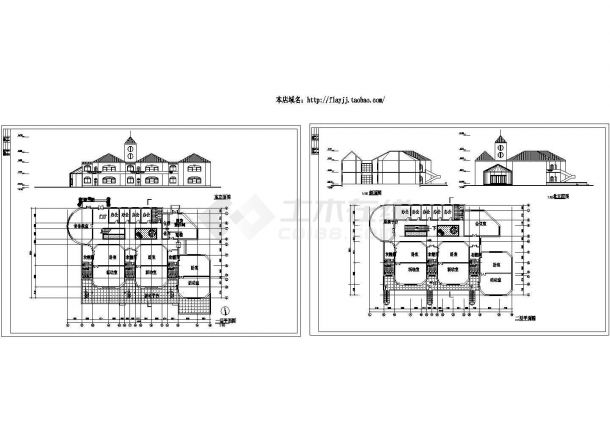 长40米 宽26米 2层幼儿园建筑方案设计CAD图纸-图一