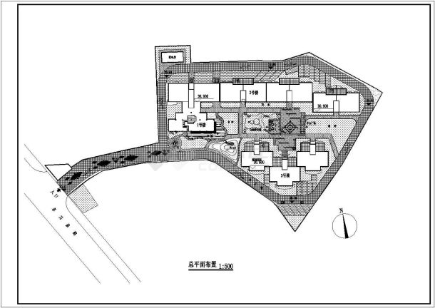 某城市休闲小区全套景观施工设计cad图纸-图一