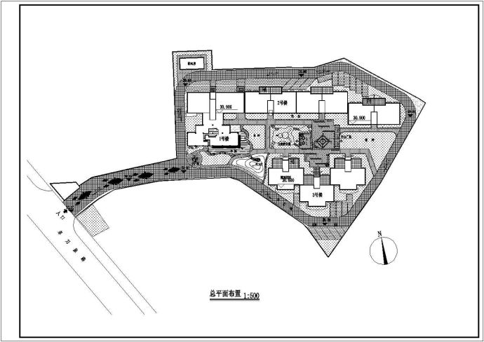 某城市休闲小区全套景观施工设计cad图纸_图1