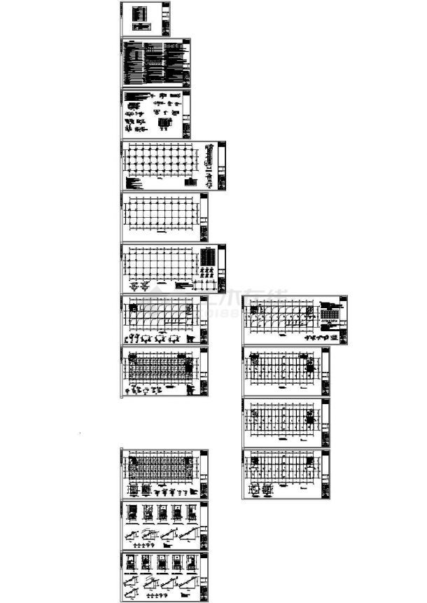 9747平米五层框架厂房建筑结构设计施工cad图纸（含计算书）-图二