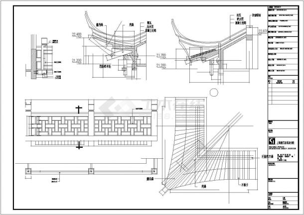 某天山茶城CAD设计构造节点完整装饰图-图二