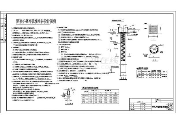 泥浆护壁冲孔灌注桩施工图（cad，3张图纸）-图一