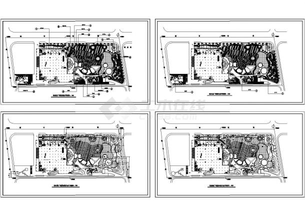 某商业广场总平面及景观规划 （cad，4张图纸）-图一