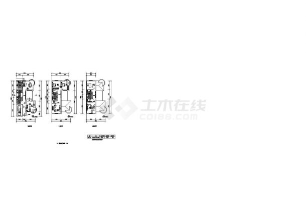 某三层带车库端头户型联排别墅平面图-图一