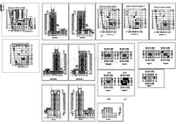 某高层写字楼建筑施工设计图-图一