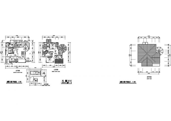 某三层独栋别墅户型设计CAD图纸_图1