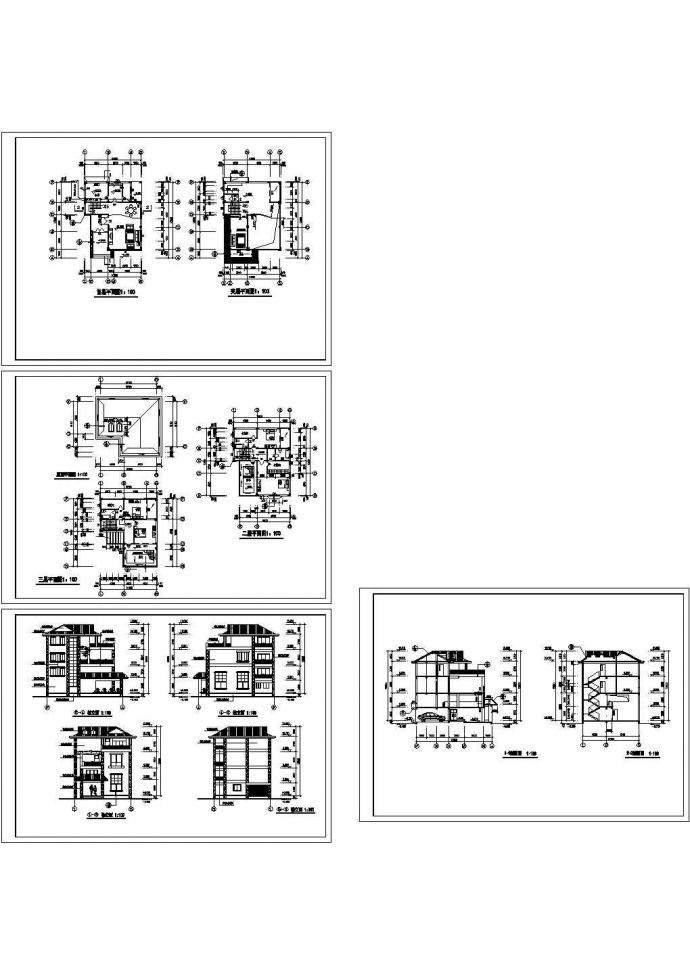某大型别墅建筑方案设计全套CAD图_图1