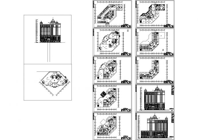 某市豪华大酒店建筑设计方案图_图1