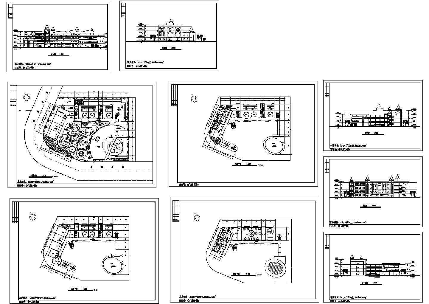 长60米 宽54米 4层幼儿园建筑方案设计CAD全套图纸