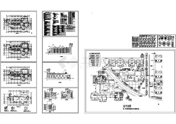 3层2528平米幼儿园建筑施工CAD全套图纸-图一