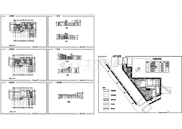 3层1413.6平米幼儿园建筑方案设计CAD全套图纸-图一