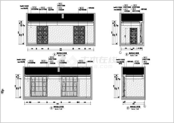 某九悦廷售楼处CAD完整构造设计施工图立面图-图二
