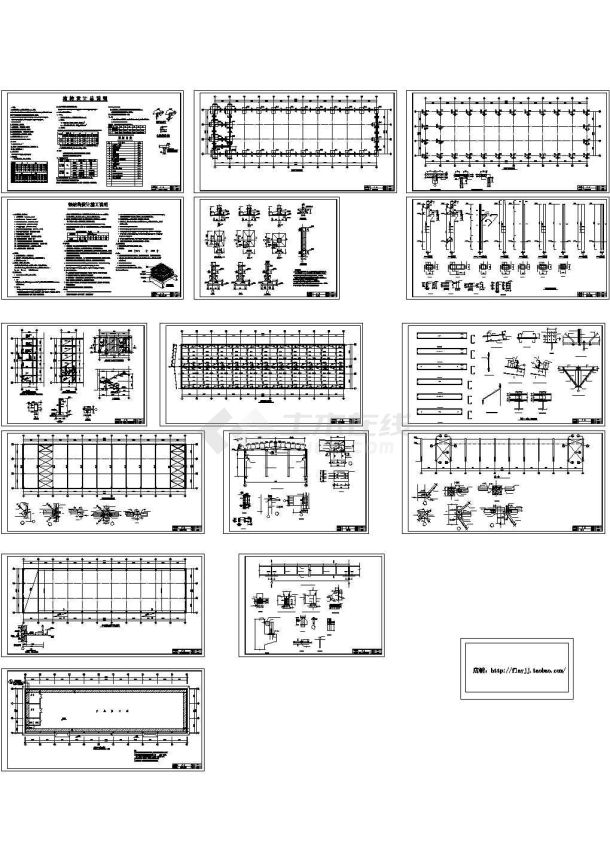 66x18m 18m跨带吊车厂房钢结构图纸结施CAD全套图纸（含设计说明）-图一