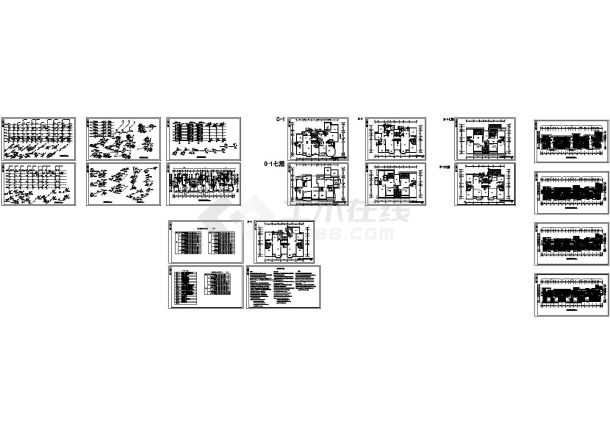 七层住宅楼采暖给排水燃气施工CAD图纸设计 （cad，20张图纸）-图一