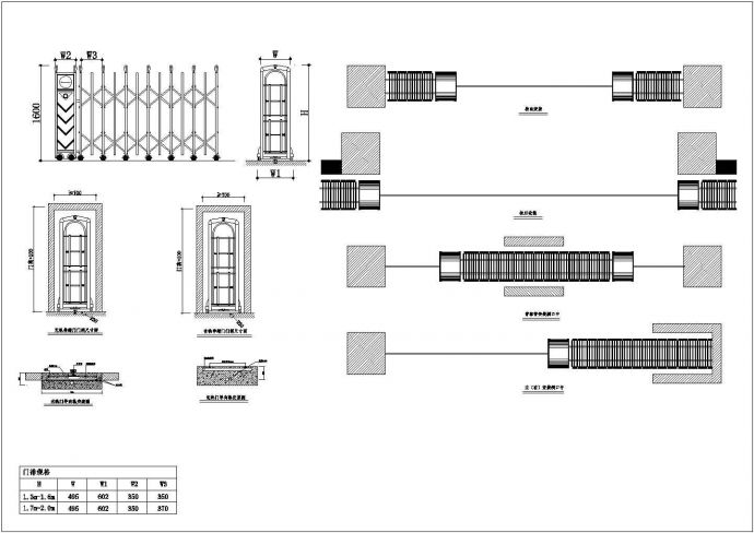 某工业园区伸缩门设计cad全套建筑施工图（甲级院设计）_图1