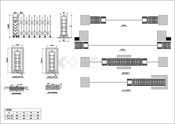 某工业园区伸缩门设计cad全套建筑施工图（甲级院设计）-图二