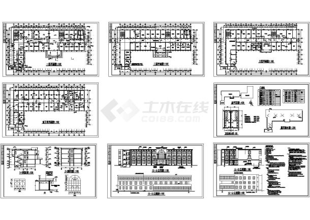 某地医院医技楼建筑施工图-图一