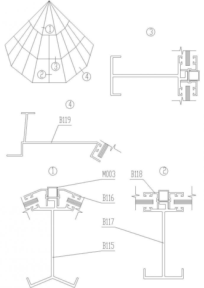 光棚结构图CAD施工图设计._图1