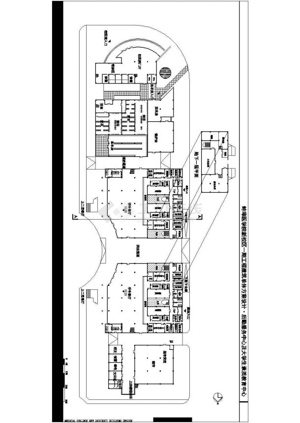 某新校区一期工程建筑CAD完整节点单体方案设计-图一