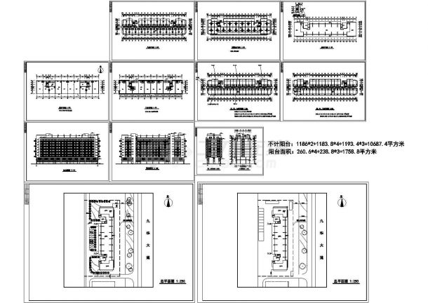 某八层单身公寓建筑方案图（cad，12张图纸）-图一