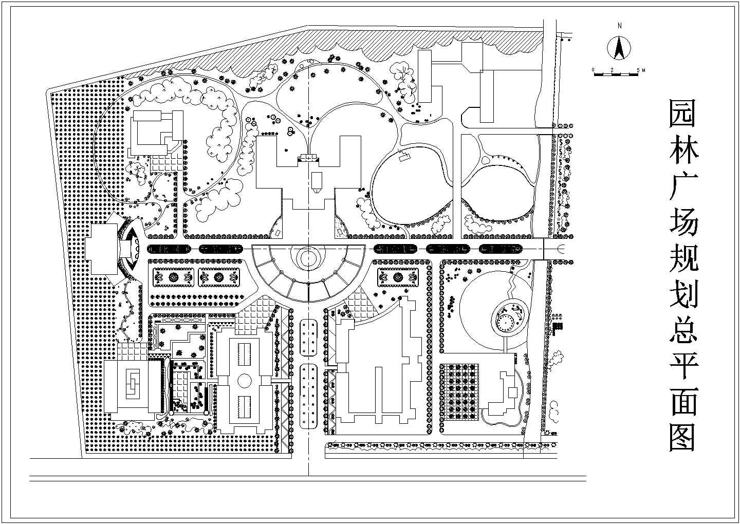 园林广场规划总平面图.Cad设计图（绘图细致）