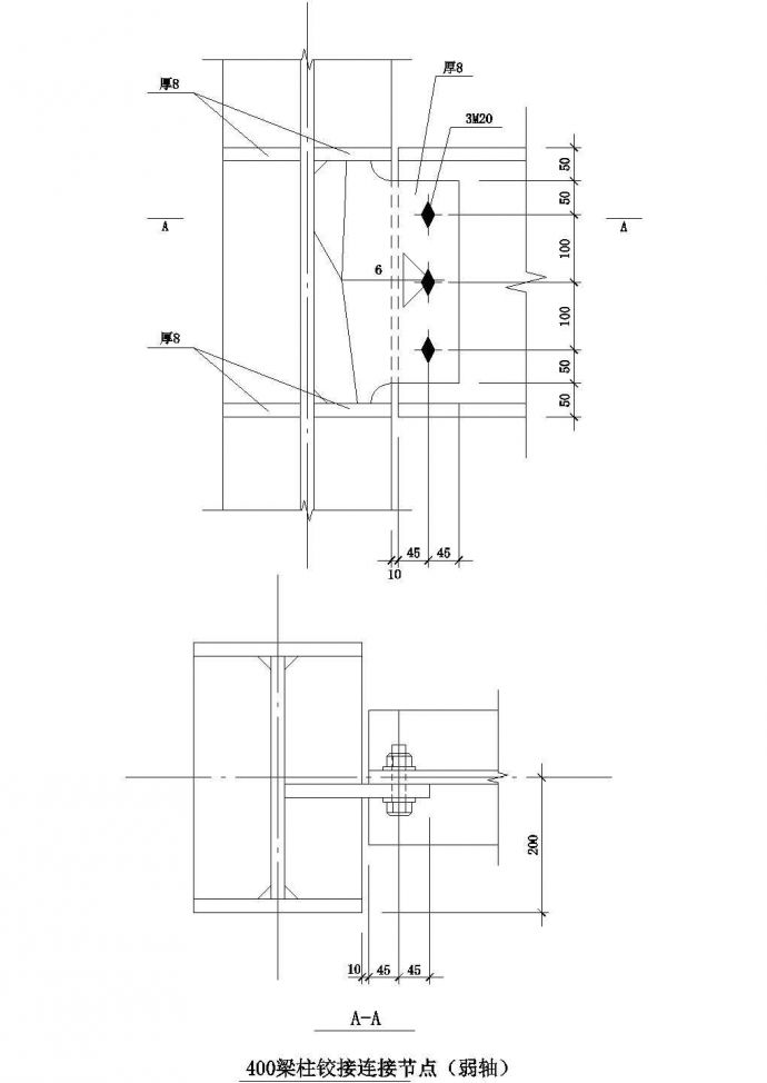 钢梁节点构造详图CAD施工图设计_图1