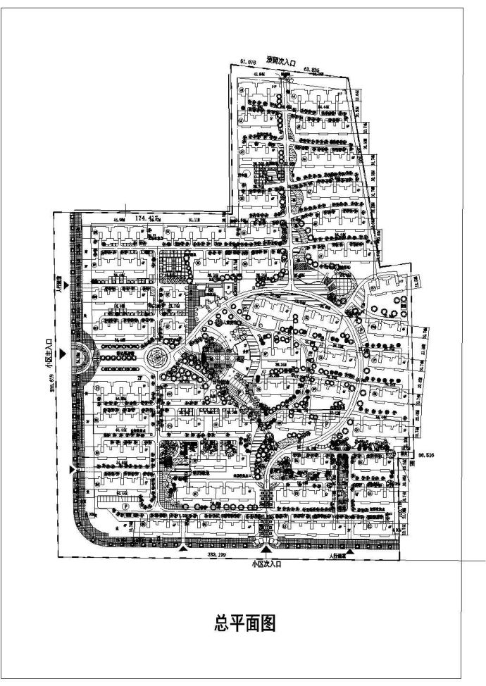 某小区居住区规划设计总平面图_图1